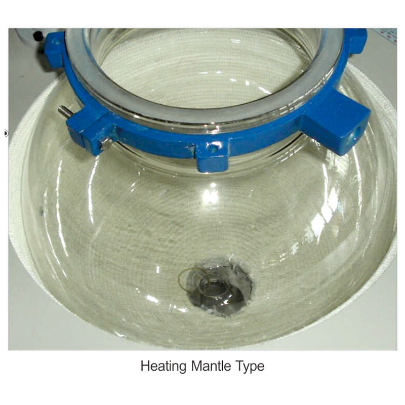 Single layer glass reactor heating device