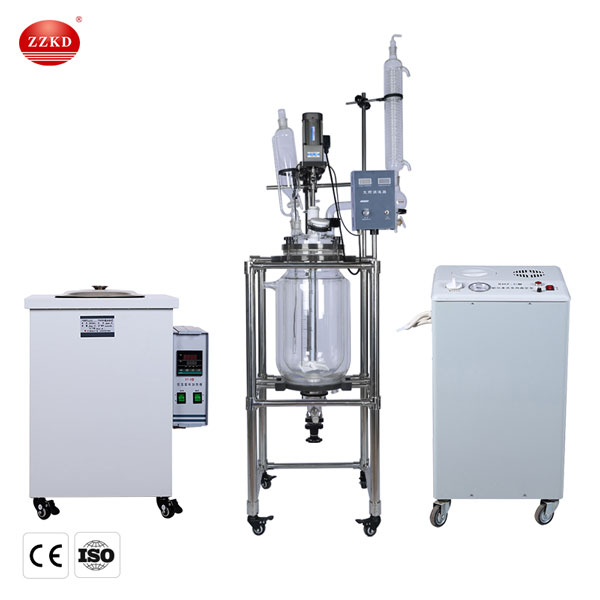 50l double jacketed glass reactor for sale